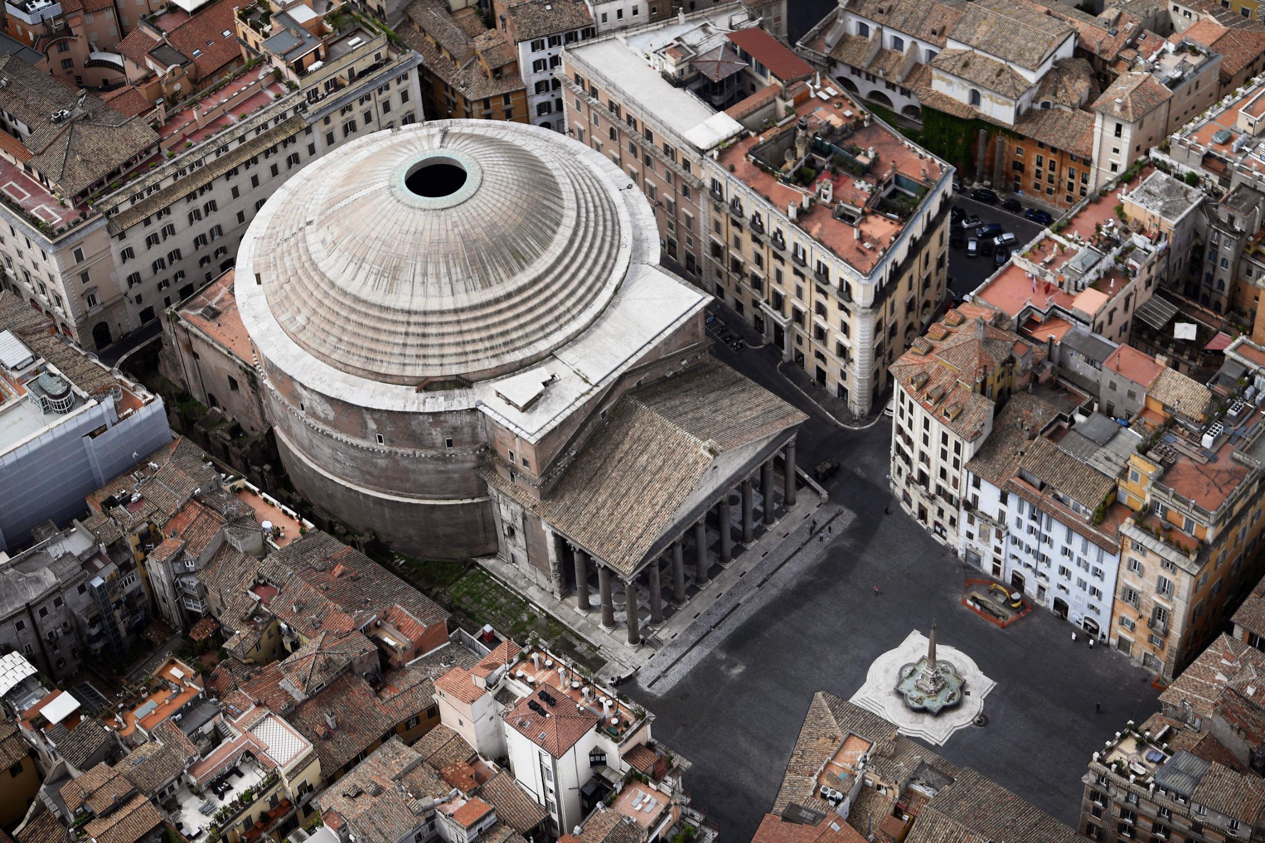 The Pantheon in Rome with grand portico and dome